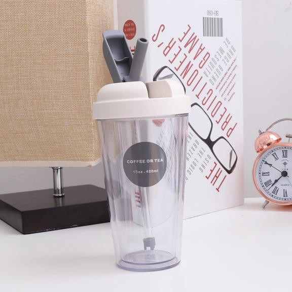 Luxshiny Light Grey Leak Proof Drinking Bottle with Wide Mouth and One Hand Operation