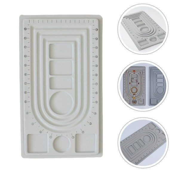 Luxshiny Bead Jewelry Design Board in Light Grey for Beading and Bracelet Measurement