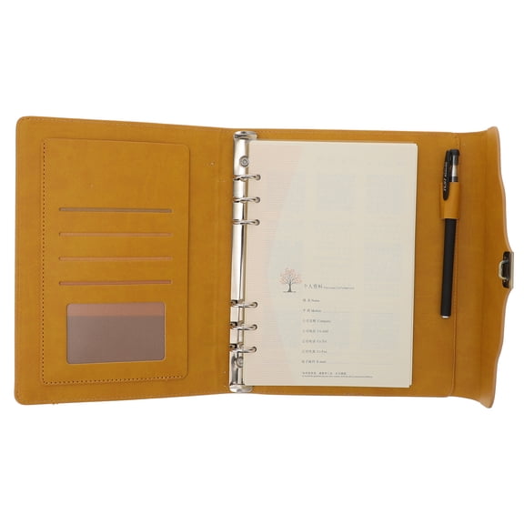 Luxshiny Yellow A5 Notepad with Lock Lined Blank Journal for Office Note Taking and Planning