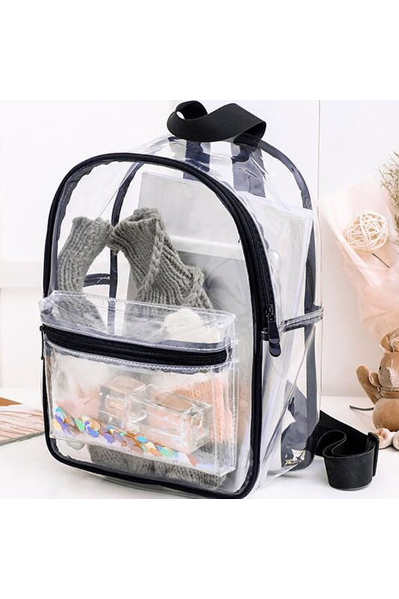 Lightweight Black Jelly Backpack with Clear Design and Comfortable Shoulder Straps