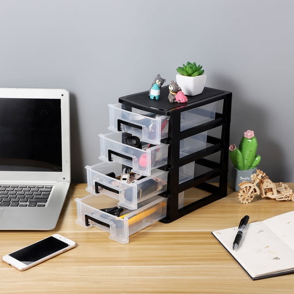 Luxshiny Lightweight Black Plastic Storage Cabinet with Multi Deck Drawer Design for Efficient Storage