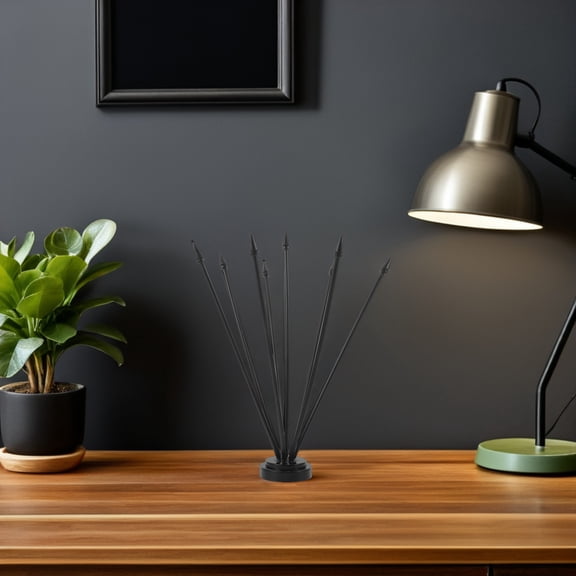 Luxshiny Lightweight Black Table Flag Stand with Weighted Base for Professional Desk Decor