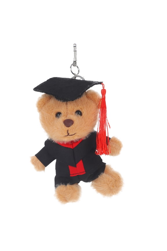 Lightweight Brown Graduation Bear Key Holder for Keys and Backpack Pendant