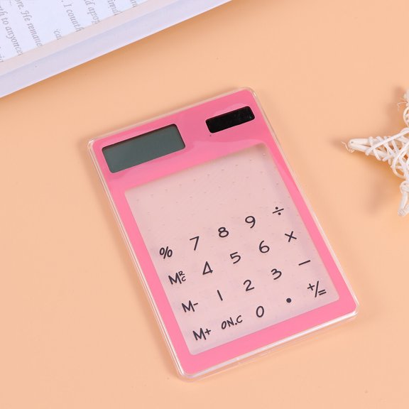 Luxshiny Lightweight Pink Portable Calculator with Solar Power and Touch Screen Panel