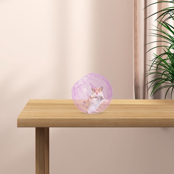 Luxshiny Gerbil Running Ball Hamster Exercise Toys Plastic Pink 1Set