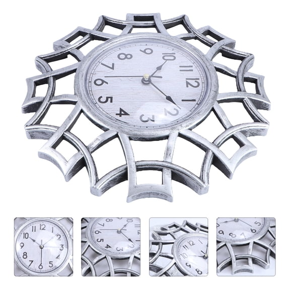 Luxshiny Decorative Silent Wall Clock for Living Room and Hotel Use, 1 Set Stylish Home Decor