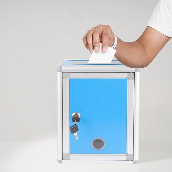 Luxshiny Lockable Wall Mounted Mailbox Blue Aluminum 1 Pack for Indoor Outdoor Use