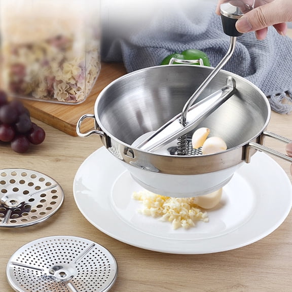 Luxshiny Manual Stainless Steel Food Blender with Three Disks for Jam Making Fruit and Vegetable Grinding Kitchen Tool