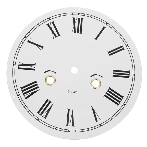 Luxshiny Metal Clock Face Replacement with Quartz Movement and Roman Numerals for Wall Clocks