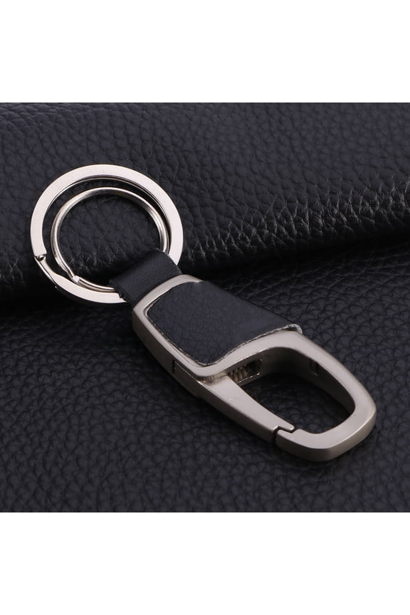 Metal Keychain with Black Smooth Texture for Key Organization Stylish Durable and Scratch Resistant