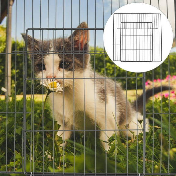 Luxshiny Metal Wire Pet Cage Small Cage Door Black Simple Design 1Set