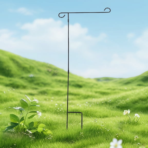 Luxshiny Metal Yard Flag Display Stand for Memorial Events with Stable Foundation and Weather Resistance