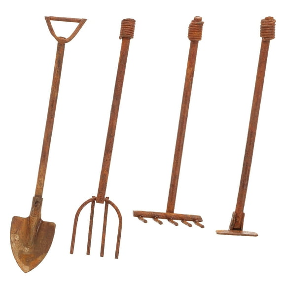 Luxshiny Mini Landscape Tool Mini Garden Tools Brown 1 Set