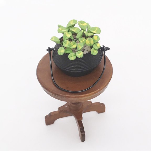 Luxshiny Mini Bonsai Ornament Green Resin Miniature Decoration for Dollhouse 1Set