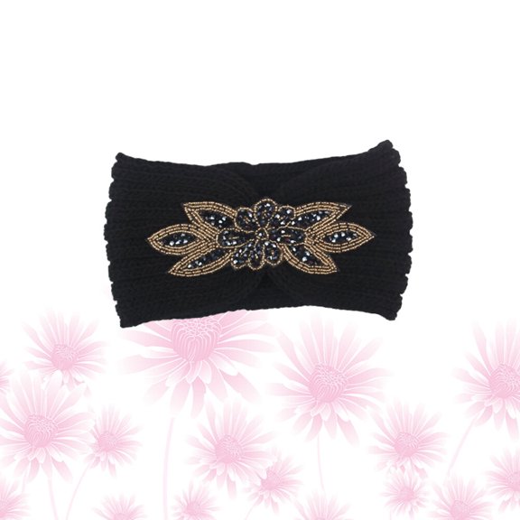 Luxshiny Minimalist Black Woolen Yarn Headband Knitted Hair Hoops for Elegant Hairstyle