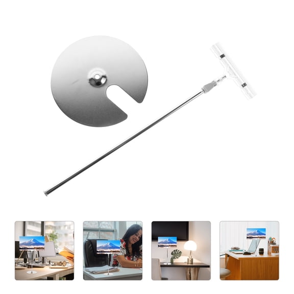 LITINKIMI Adjustable T Shaped Poster Stand Plated Silver with Stainless Steel and ABS Material