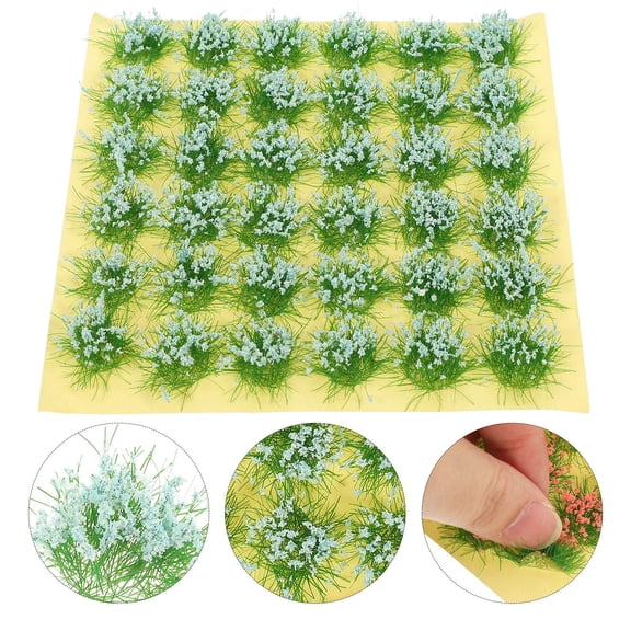 Luxshiny Model Train Grass Flower Tuft Grass Plastic 1 Sheet for Landscaping Micro Landscape