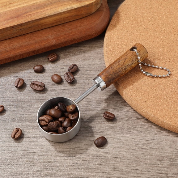 Luxshiny Portable Coffee Measuring Spoon with Wood Handle for Baking and Cooking