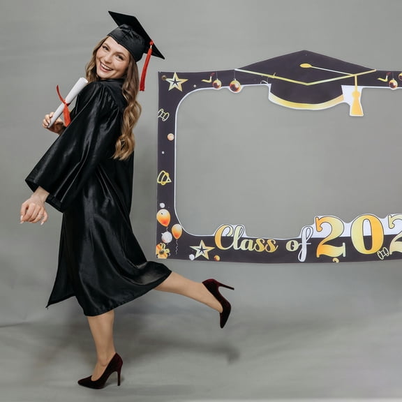 Luxshiny Graduation Selfie Frame, Multi-Color, Sturdy 100D Polyester, Quick Assembly, Perfect for Parties