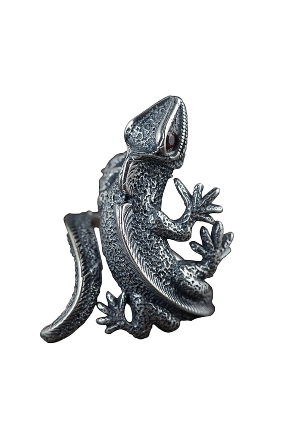 Retro Multi Color Lizard Wrap Ring Unique Animal Ring Style for Evening and Costume Parties