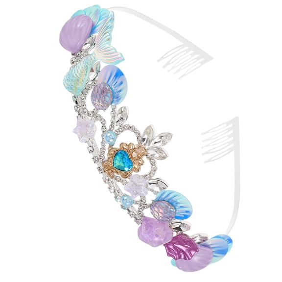 Luxshiny Multi Color Mermaid Headband for Women's with Seashell and Fish Tail Design Comfortable Fit for Parties and Events