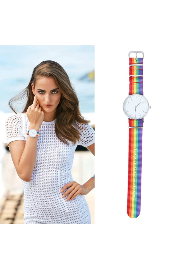 Multi Color Pattern Wrist Watch Elegant Quartz Movement Fashion Accessory