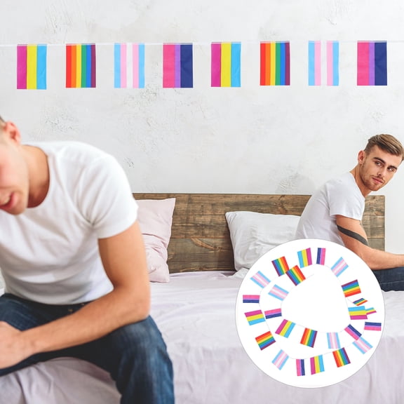 Luxshiny Multi Color String Flag Banner for Party Celebration and Parade Decoration