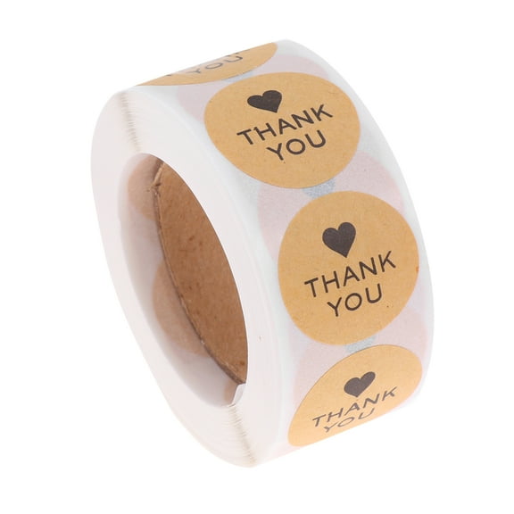 Luxshiny Multi Color Thank You Letter Kraft Paper Stickers for DIY Baking Packing Labels