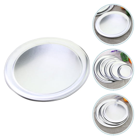 Luxshiny Multi-Function Plated Silver Aluminum Pizza Pan Household Baking Tray with Smooth Surface