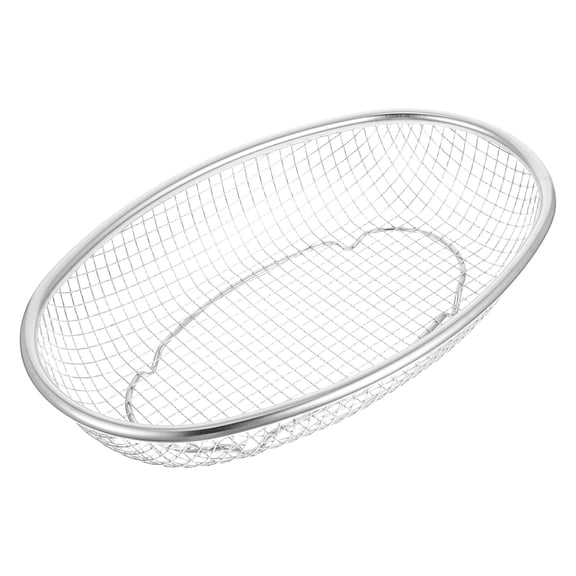 Luxshiny Stainless Steel Oval Basket for Kitchen Fruit Bread Vegetable Strainer Mesh Drainer