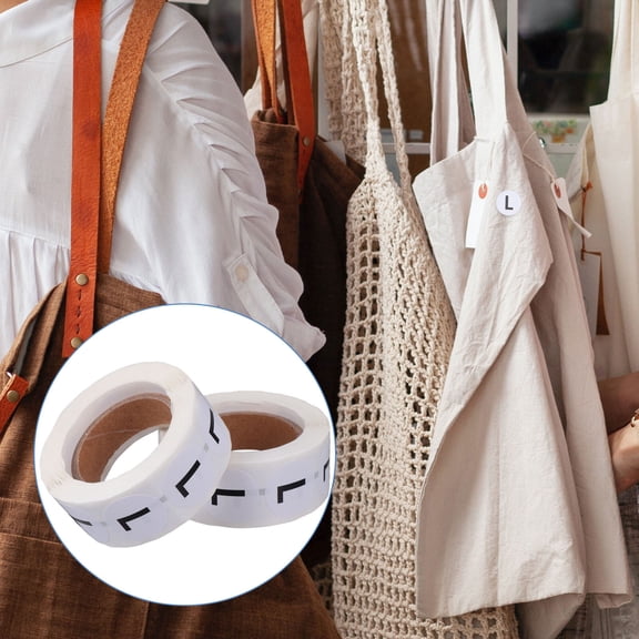 Luxshiny Multi Functional White Clothing Size Sticker Label Clear Size Display for Apparel