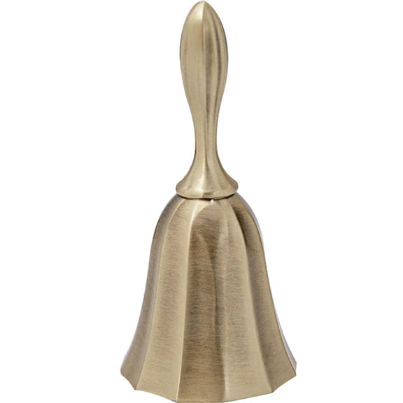 Luxshiny Multi Purpose Golden Metal Hand Bell for Hotel Reception Restaurant Dinner Service
