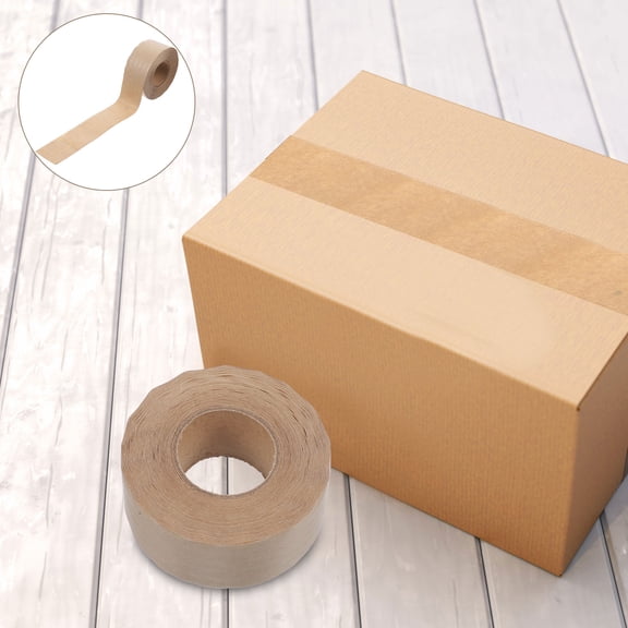 Luxshiny Multi Use Water Activated Kraft Paper Tape for Packing Sealing and Mailing Light Brown