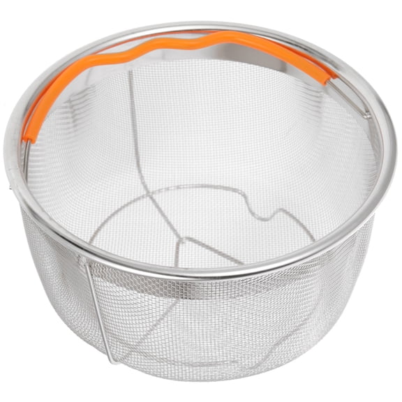 Luxshiny Silver Stainless Steel Strainer Basket for Kitchen Use - Sturdy and Portable