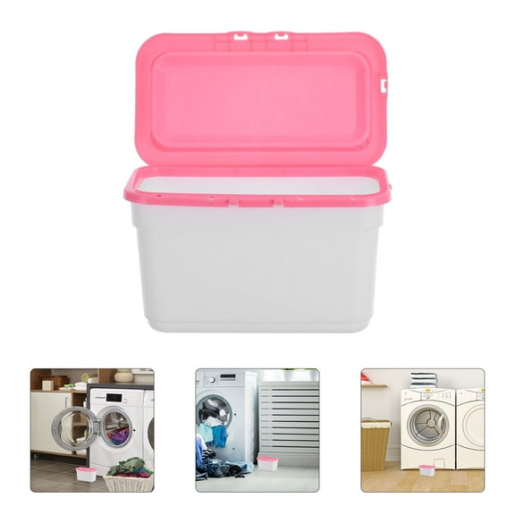 Luxshiny Multifunctional Clear Laundry Pod Storage Container with Lid for Laundry Room Organization and Countertop