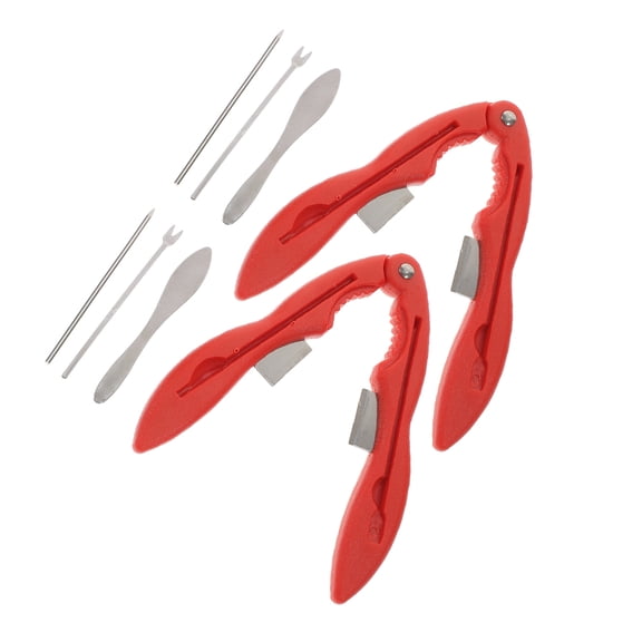 Luxshiny Portable Multifunctional Crab Crackers Set, 2 Red Pieces for Easy Seafood Shelling