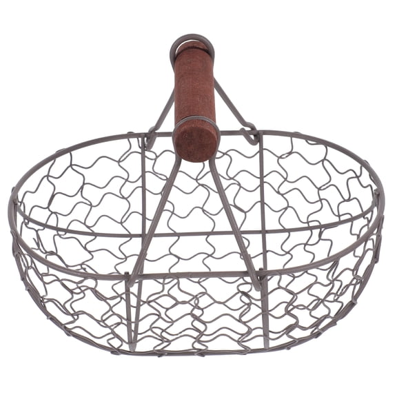 Luxshiny Multipurpose Basket Storage Iron Black Egg Holder for Fridge 1Pcs