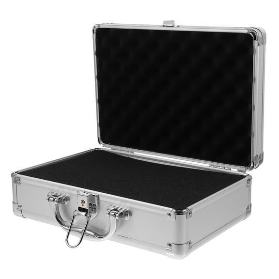 Luxshiny Metal Briefcase with Sponge Inserts Aluminum Carrying Case for Tool and Instrument Storage