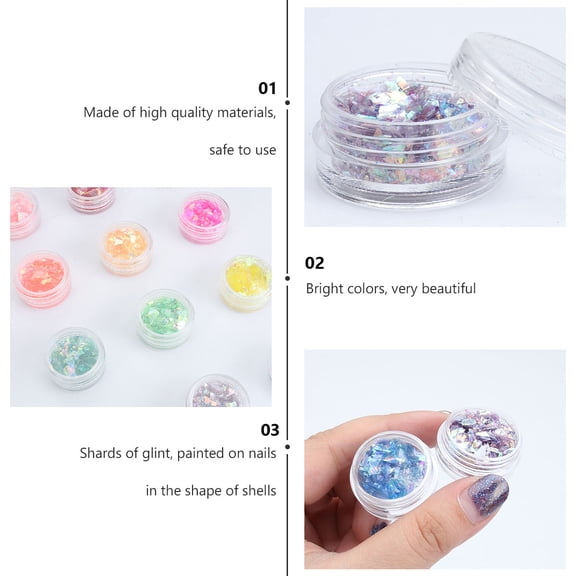 Luxshiny Assorted Color Nail Art Shell Fragments for DIY Nail Decor and Manicure Style