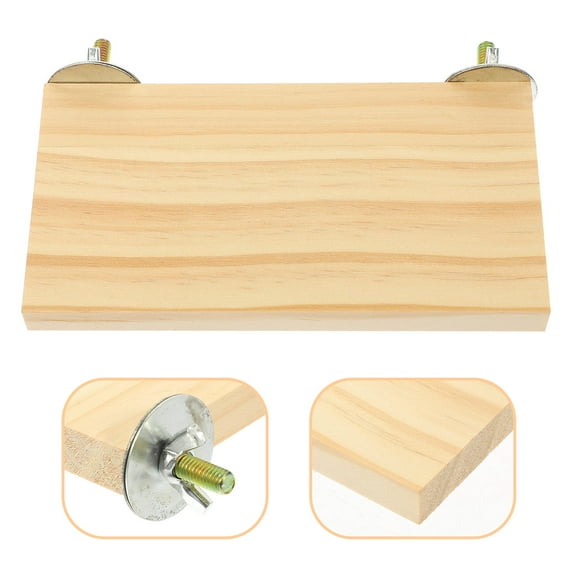 Luxshiny Natural Wood Bird Standing Platform for Parrots and Small Birds Durable Light Brown Cage Accessory