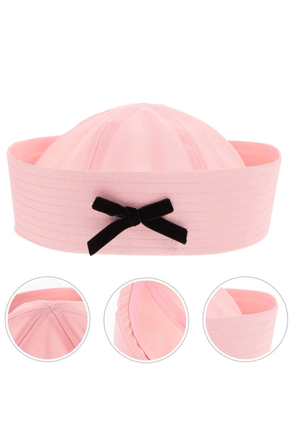 Navy Sailor Hat Pink Cloth Material for Women Various Occasions 1Pack