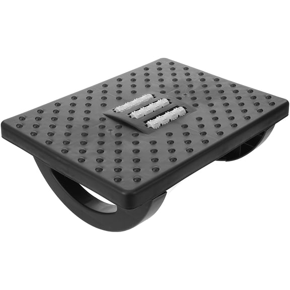 Luxshiny Non Slip Black Foot Stool Under Desk Plastic Step Stool for Home and Office