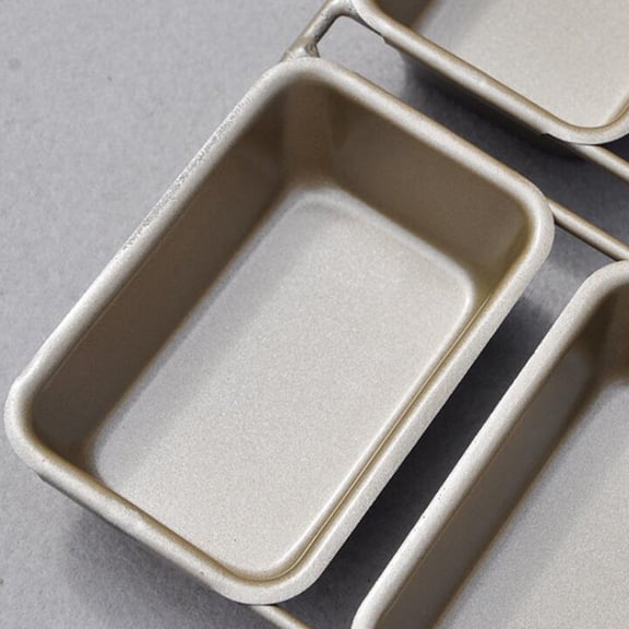 LITINKIMI Golden Baking Tray with 6 Grids Non Stick Toast and Cake Mold for Home Or Professional Use