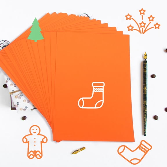 Luxshiny Orange Card Stock Paper for DIY Painting Drawing and Craft Supplies