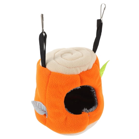 Luxshiny Comfortable Orange Cotton Pet Hammock Hanging Bird House Suitable for Parrot Cage