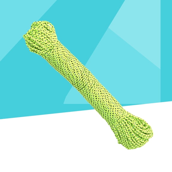 Luxshiny Outdoor Green Reflective Guyline Rope with Strong PP Core and Comfortable Polyester Cover