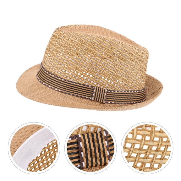 Luxshiny Light Brown Straw Sun Hat with Short Brim for Women, Perfect for Beach, Travel, Outdoor Parties and