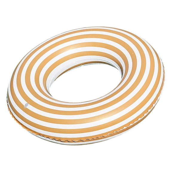 Luxshiny Outdoor Orange PVC Swim Ring with Striped Pattern for Beach and Pool