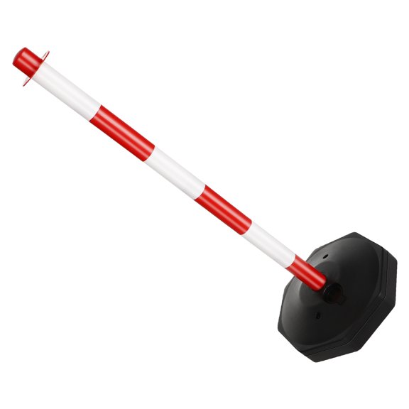 Luxshiny Outdoor Red and White Warning Column with Stable Base and High Durability for Road Safety