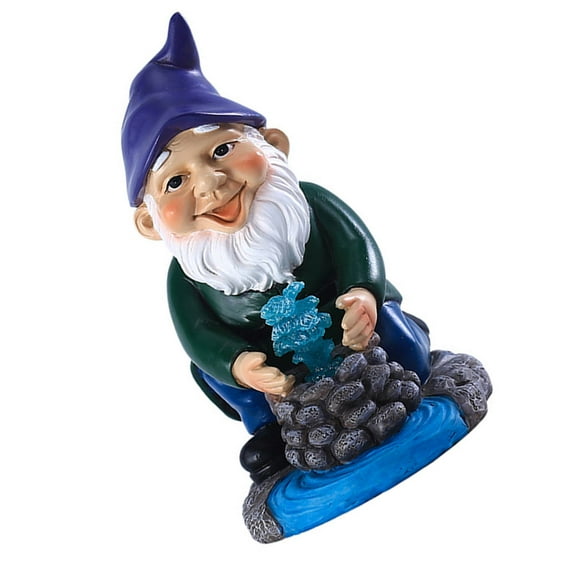 Luxshiny Gardening Decor Solar Powered Gnome Ornament Resin Assorted Color Solar Lighting 1Set
